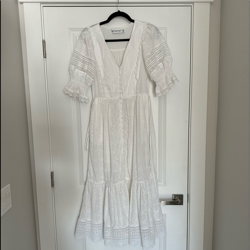 Self Portrait eyelet midi dress